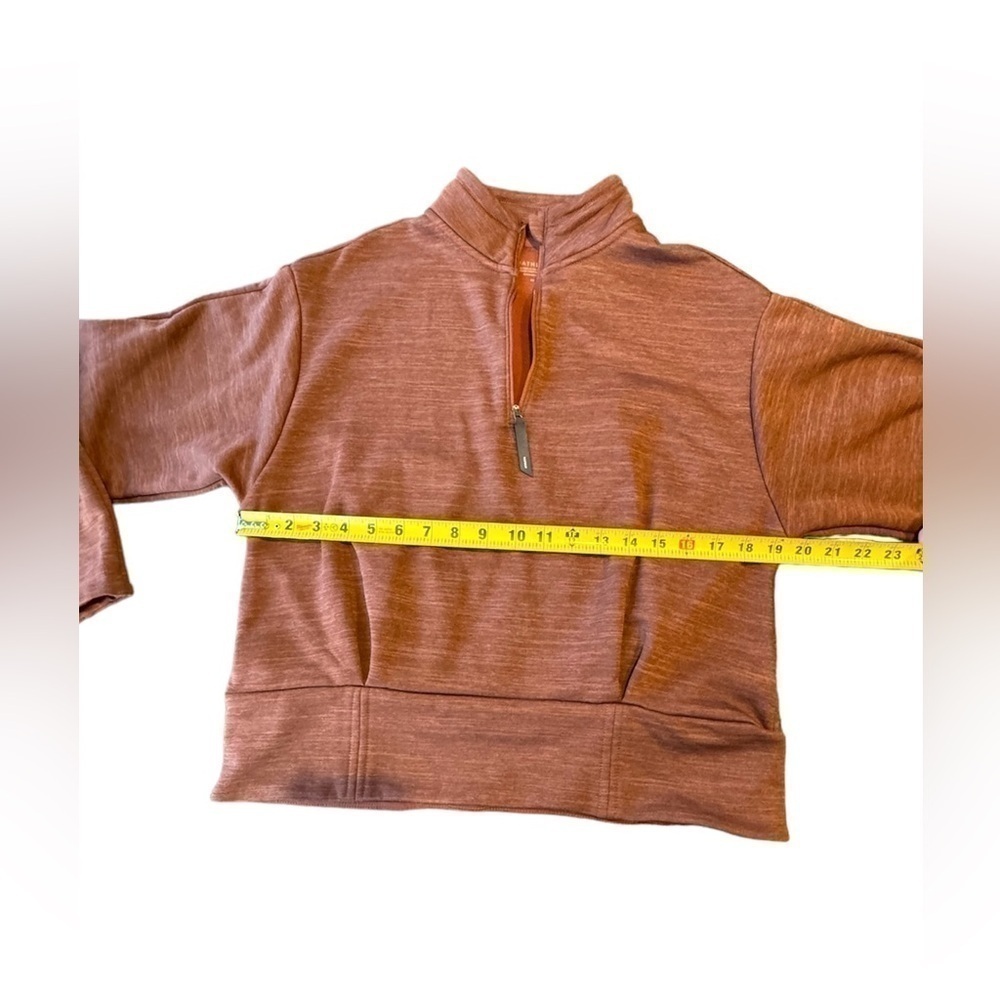 Athleta Sweatshirt Mahogany Heather Altitude Half Zip Polartec Womens Medium - Picture 12 of 14